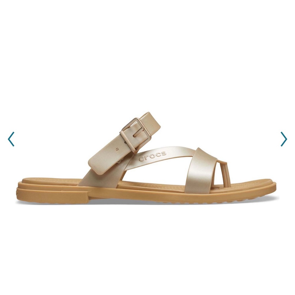 🐊 Crocs Women Tulum size 10 - EUC Worn once - Metallic Champagne